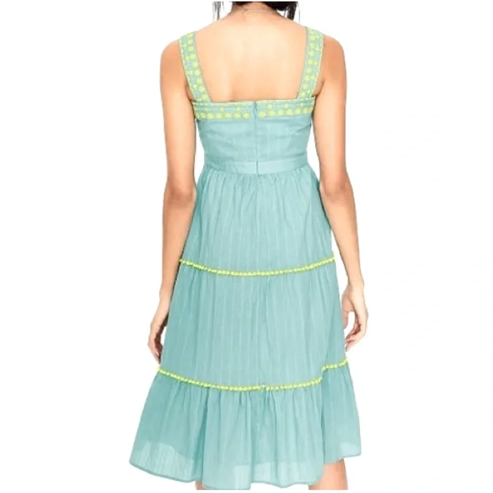 Boden Aqua and Lime Midi Dress